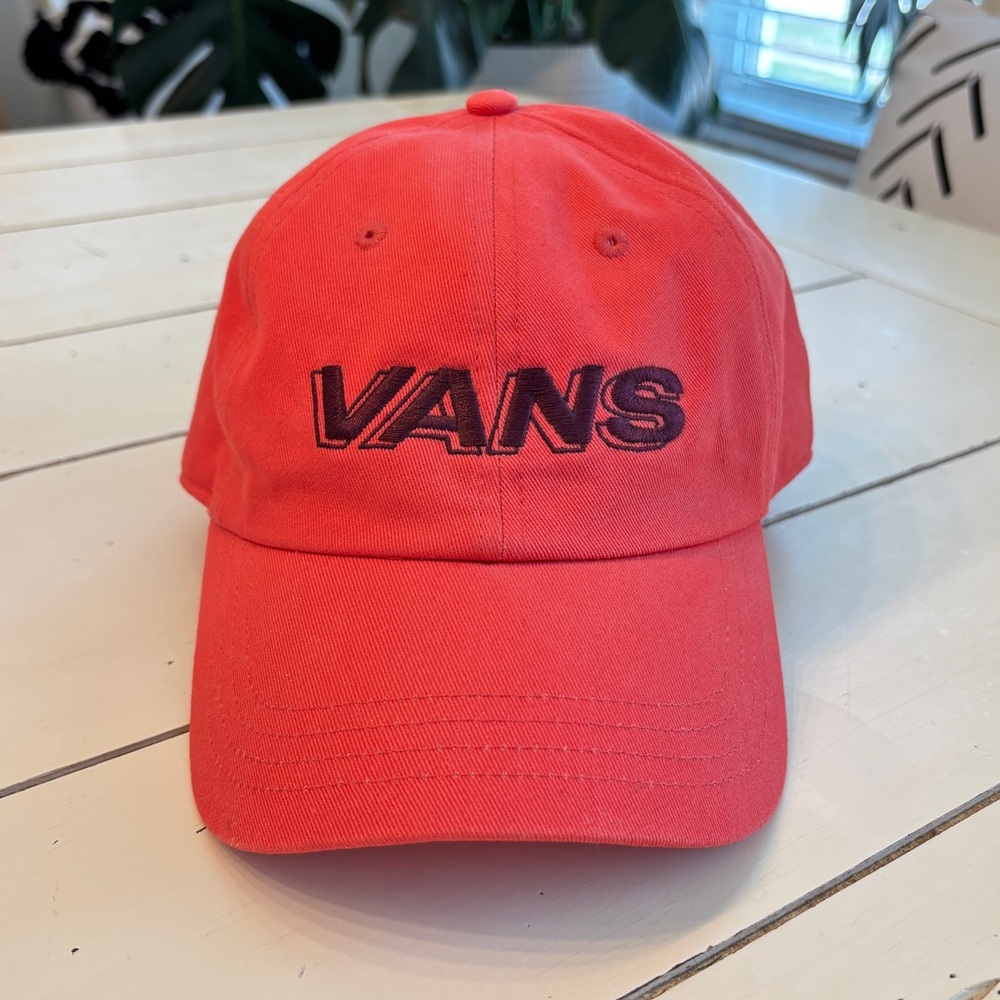 Vans Off the Wall Court Side Adjustable Strapback Dad Cap Hat Paprika Orange